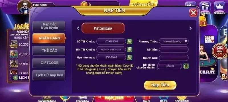 Nạp/Rút tiền ở 68gamebai có tốn phí không?